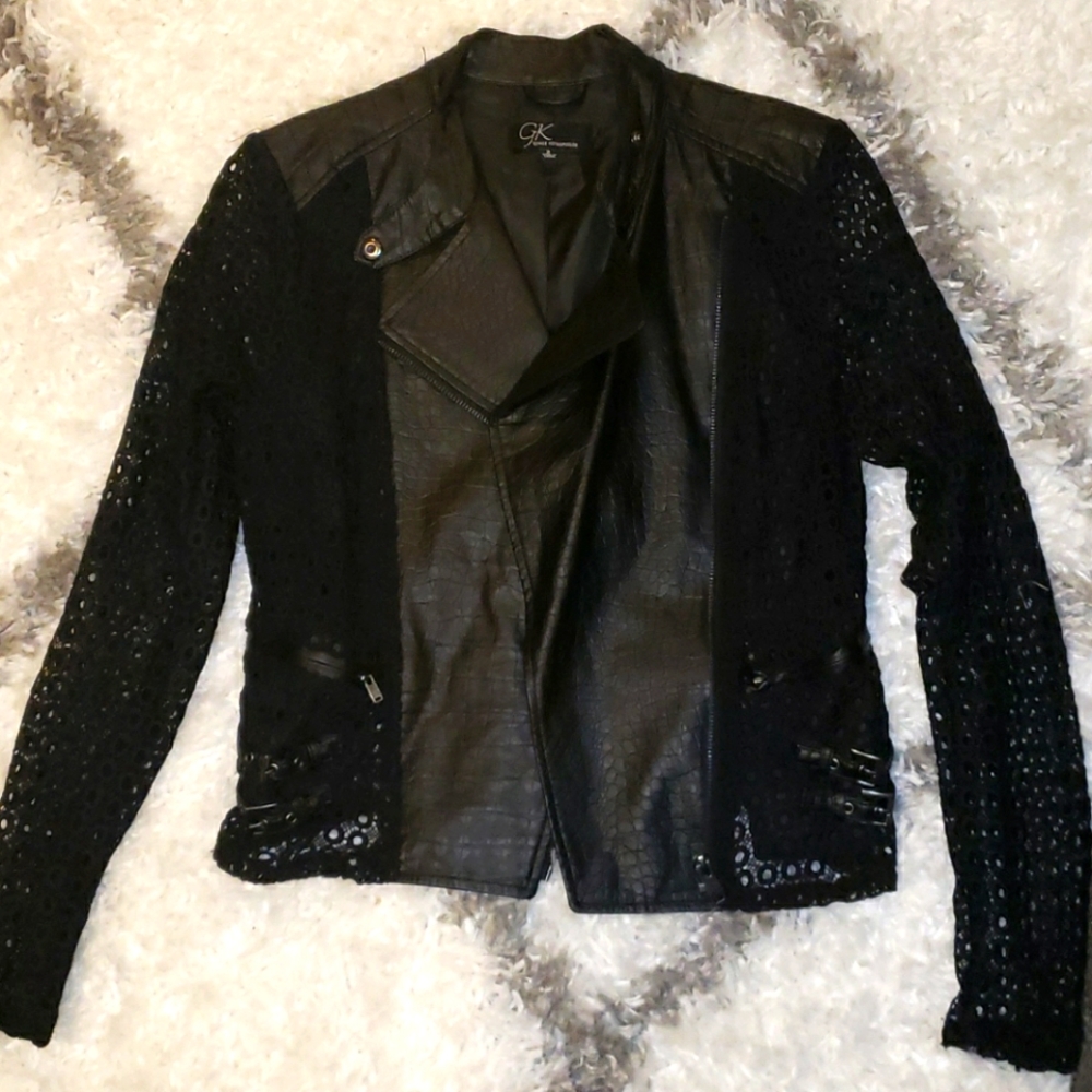 Faux leather black jacket